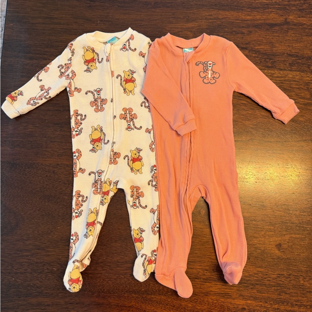 Disney Kids One Piece Footies - Cream and Orange 3-6 mo.